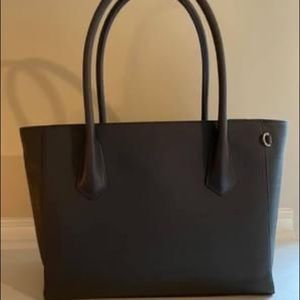 Large Dagne Dover charcoal tote with rose gold hardware